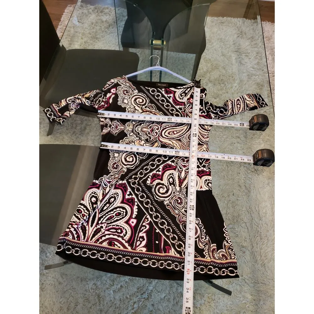 White House Black Market Dress Women L Multicolor Paisley Stretch - Image 11