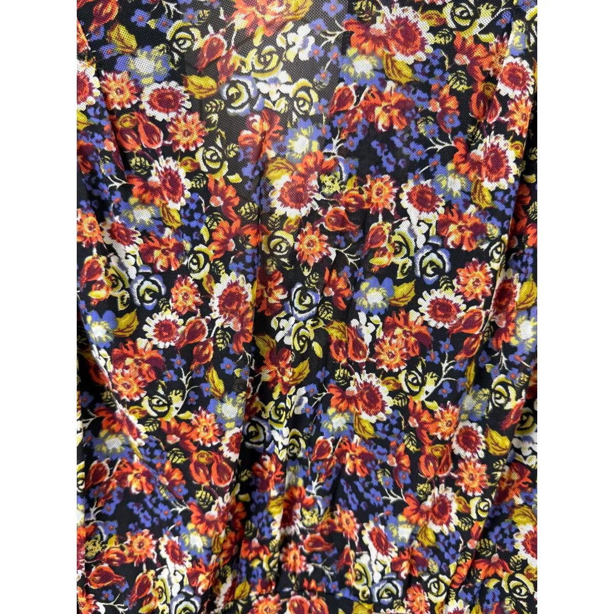 Free People All Dolled Up Black Floral Mesh Crop Top - Size - XS - Image 6