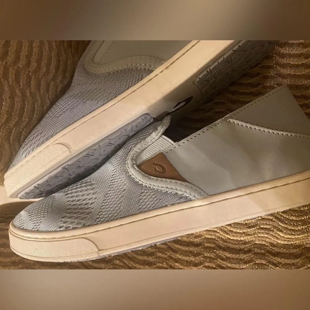 OLUKAI Pehuea Women's Slip On Sneakers, Casual Everyday Shoes Sz 7.5 Pale Gray - Image 6