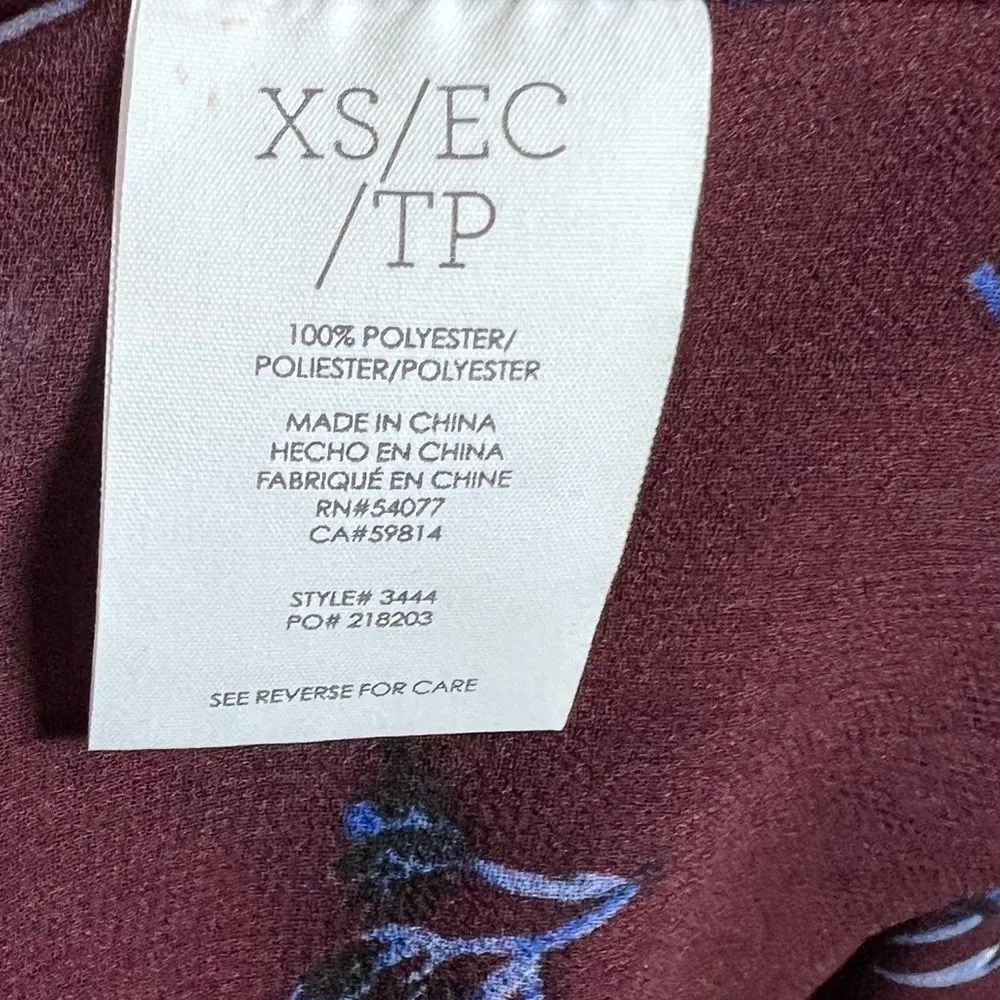 Cabi burgundy bouquet blouse size XS - Image 10