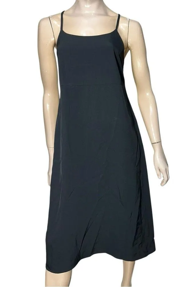 Everlane Women’s 4 Black The Japanese GoWeave Cross Back Strap Slip Midi Dress - Image 5