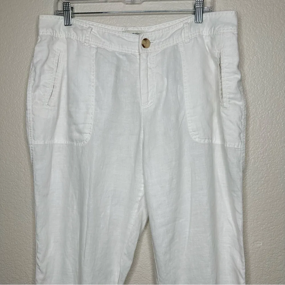 Cherokee 100% Linen White Capri Pants, Size 16 - Image 2