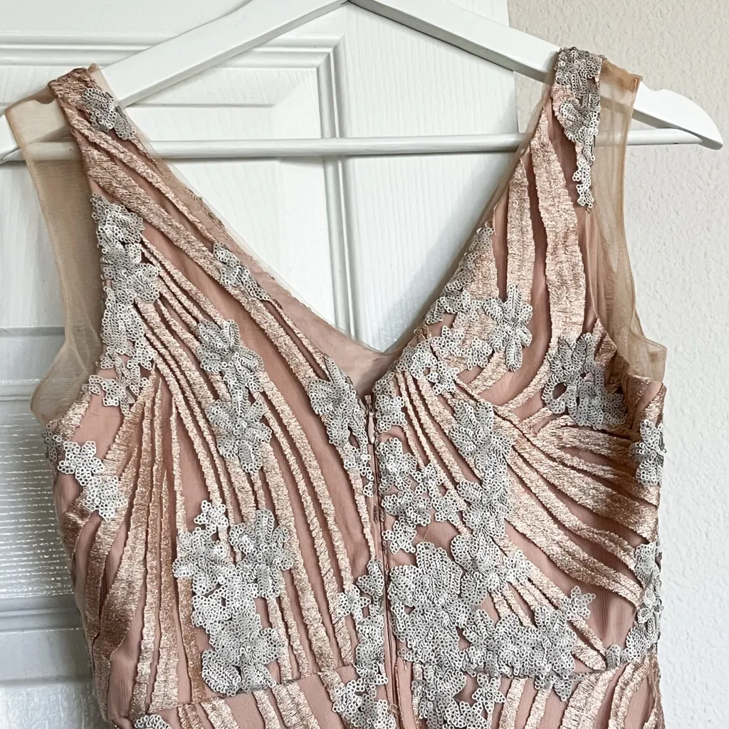 Belle Badgley Mischka Ava Embellished Sequin Lace High Low Dress - Image 8