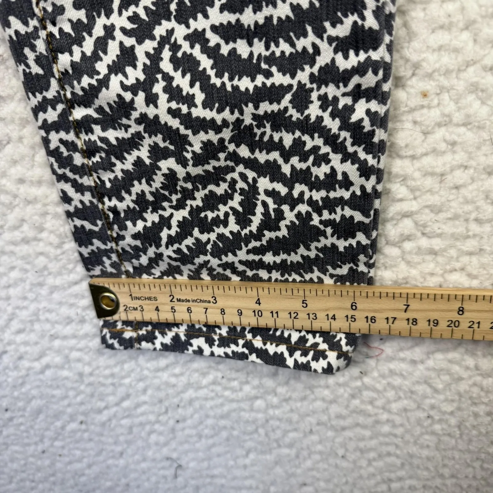 Tory Burch Jeans Womens 29 Navy White Super Skinny Graphic Stretch Denim - Image 12