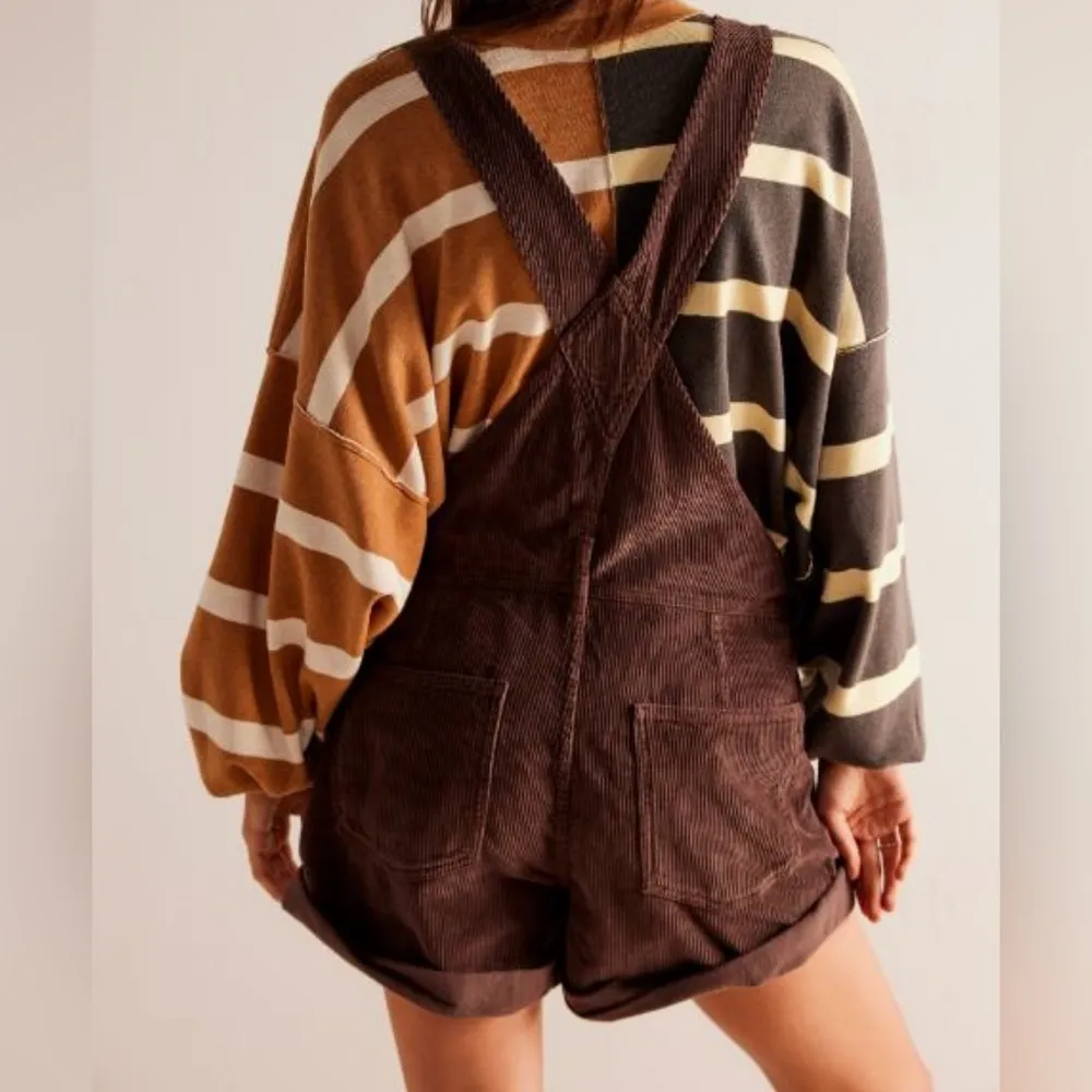 NWT Free People Ziggy Cord Shortalls in Barnwood - Image 5