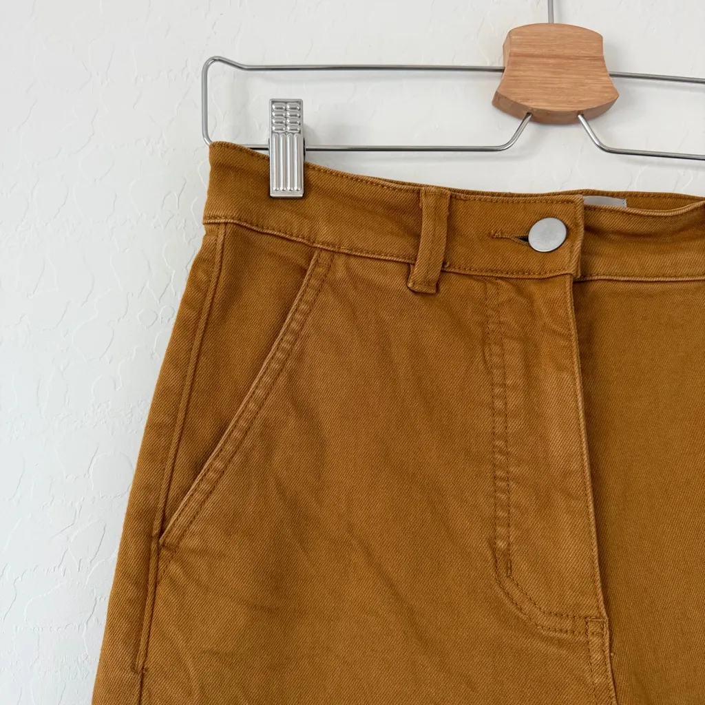 Everlane Cropped Straight Regular Mustard Brown Jean Excellent Condition Size 2 - Image 8