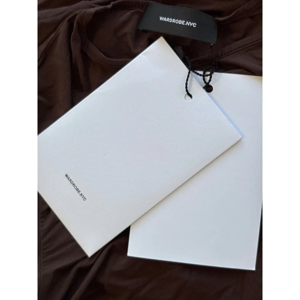 WARDROBE.NYC Sheer Bodysuit in Dark Brown Medium New Womens Long Sleeve Top - Image 10