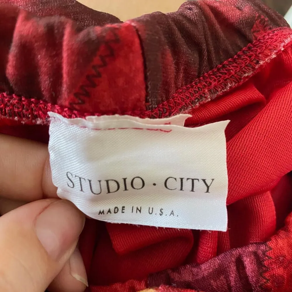 Early 2000's Boho Whimsygoth Red Burgundy Patchwork Midi Maxi Skirt M Size M - Image 6