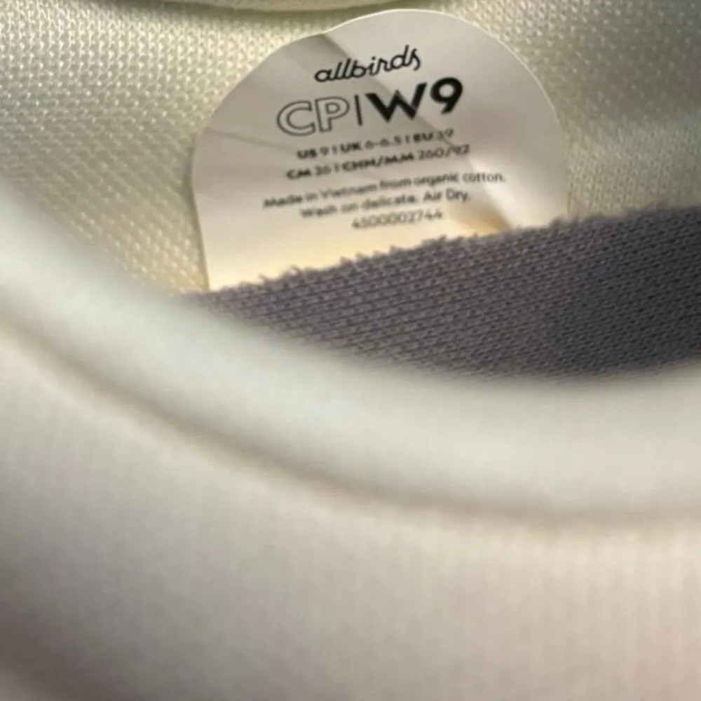 Allbirds Size W 9 Canvas Pacer Sneakers Natural White Blizzard Cream Beige - Image 6