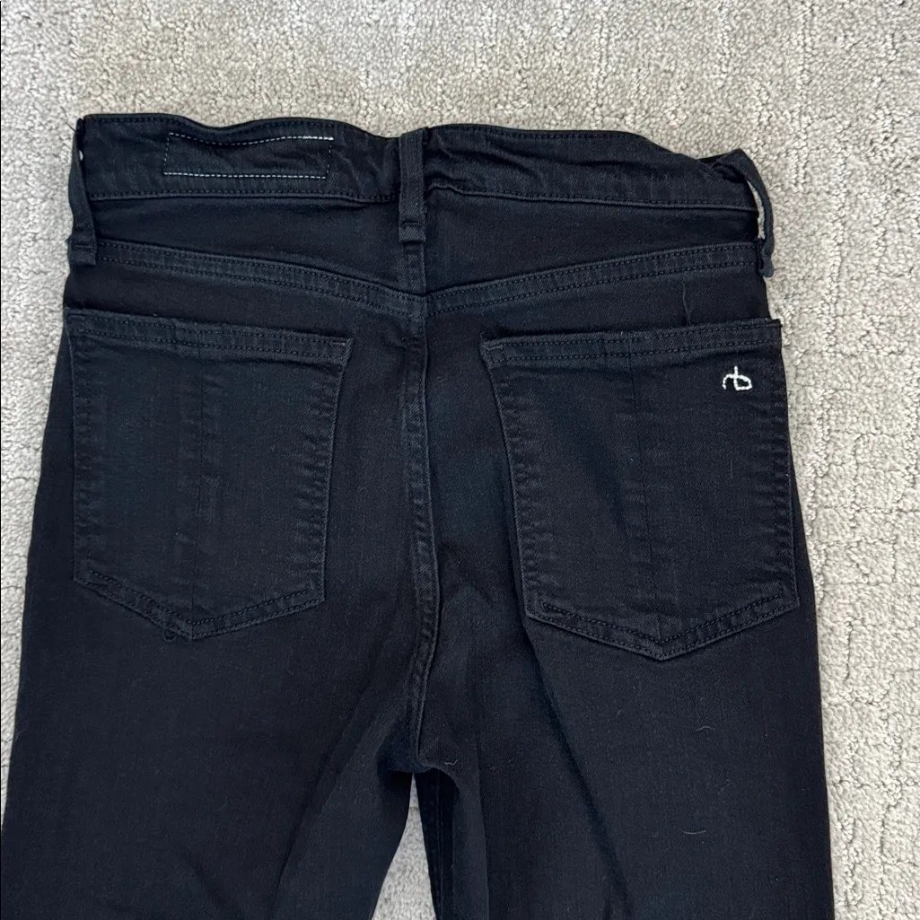 Rag & Bone Nina High-Rise Ankle Flare Jeans Black kick denim cropped - Image 8
