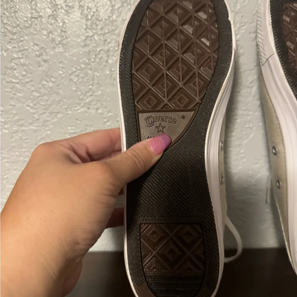 Converse Gold and White Women's Sneakers - Image 8