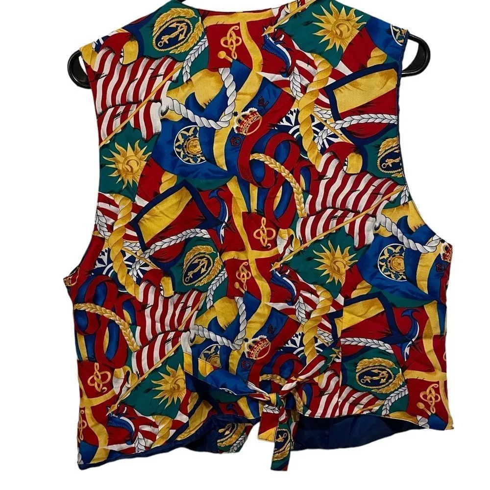 Pendleton Vintage 90s Bold Eclectic Nautical Flag Regency International Vest - Image 3