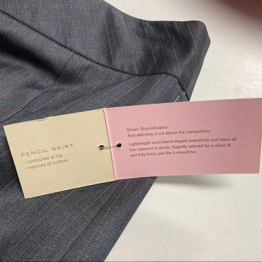 MERONA,Women’s Gray Pinstripe Pencil Skirt,Size 2, Lightweight wool blend, lined - Image 6