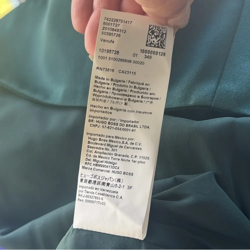 BOSS Hugo Boss Virgin Wool Slim Fit Pencil Skirt Green 6 - Image 9