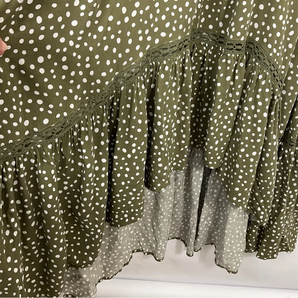 Beyond‎ The Radar Polka Dot High Low Hem Dress Womens Size Small Green - Image 3