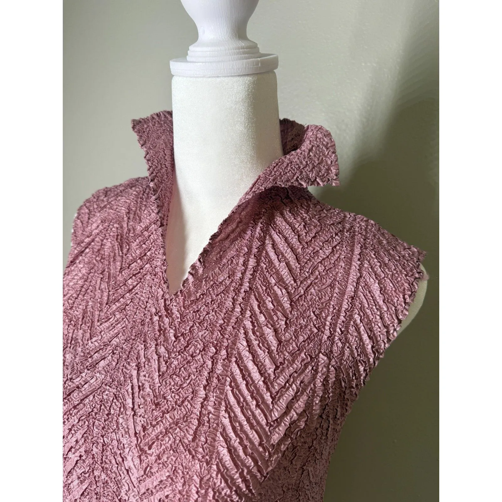 Y2k Vintage Balla Valentina Purple Crinkle Top Sz S 2000s Stretchy Made in Italy - Image 2