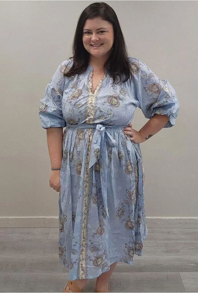 Lane Bryant Light Blue Floral Midi Dress - New - Size 14 - Image 3