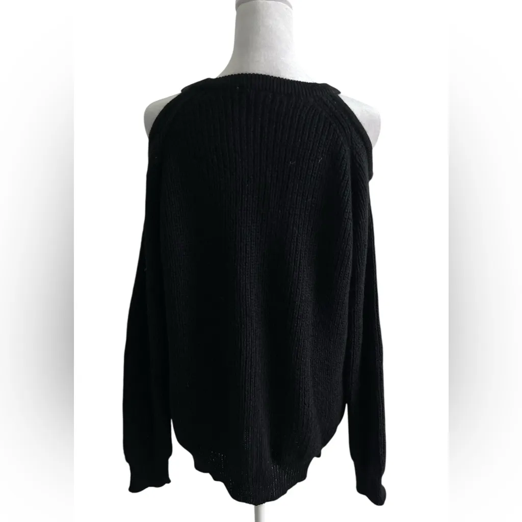 IRO Black open shoulder merino wool blend long Sweater - Image 5