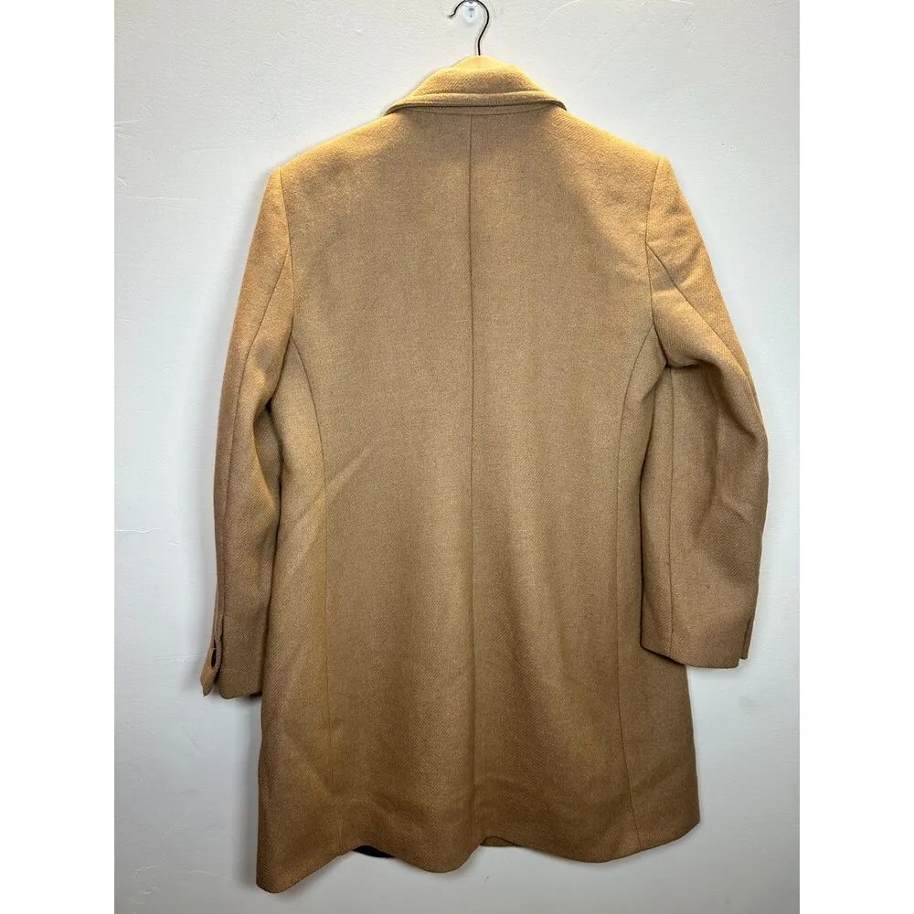 Zara Women's 8431/102/704 Size XL Camel Wool Blend Coat One Button EUC - Image 6
