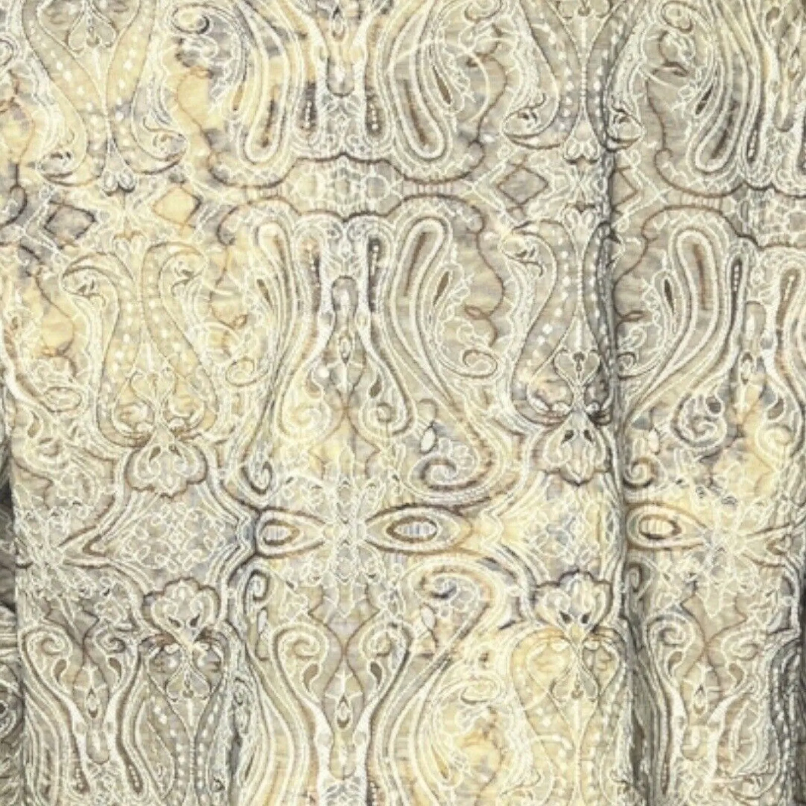 Susan Graver Blazer Womens Small Jacket Cream Paisley Embroidered Neutral Chic - Image 6