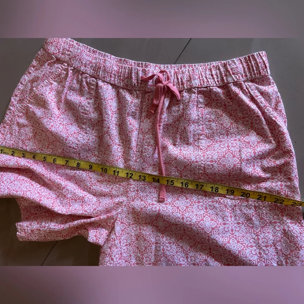 Emily Daniels Pull on Women’s Shorts Elastic‎ Waist Floral Pink 100% Cotton White Size L - Image 12