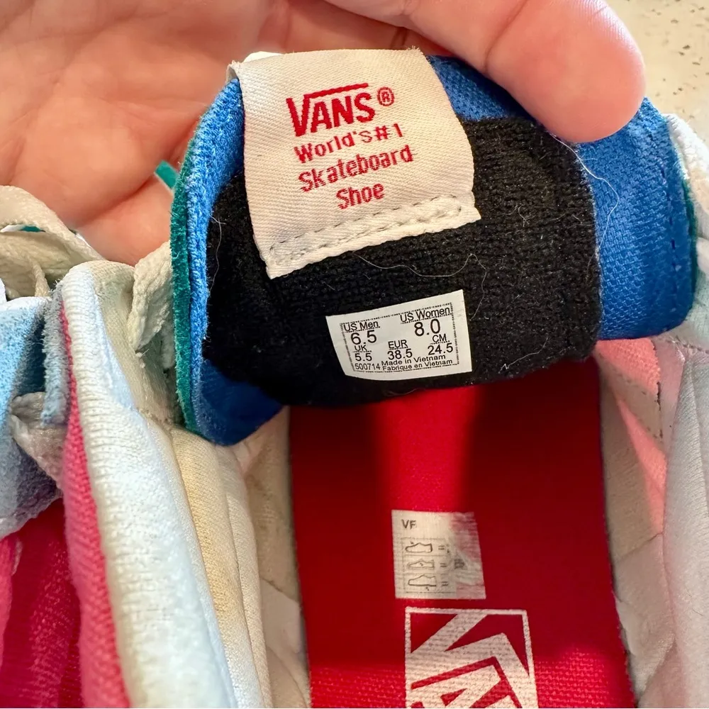 Vans  High-Top Sneakers - Pink, Blue, and Yellow Size: 8.0 - Image 5