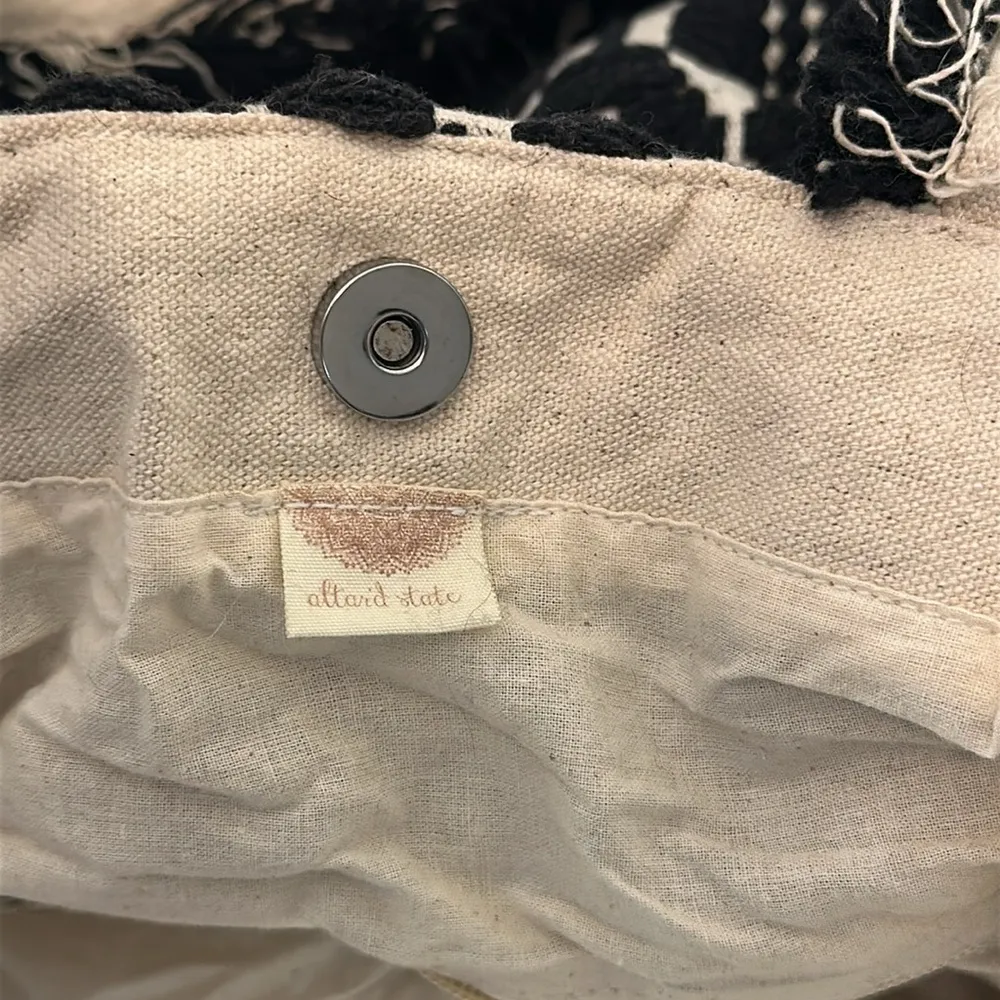 Altar'd state Large boho Black and Cream Patterned beach/Tote Bag - Image 6