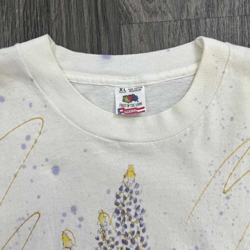 Fruit Of The Loom Vintage Single Stitch Floral Short Sleeve T-Shirt Size XL - Image 4