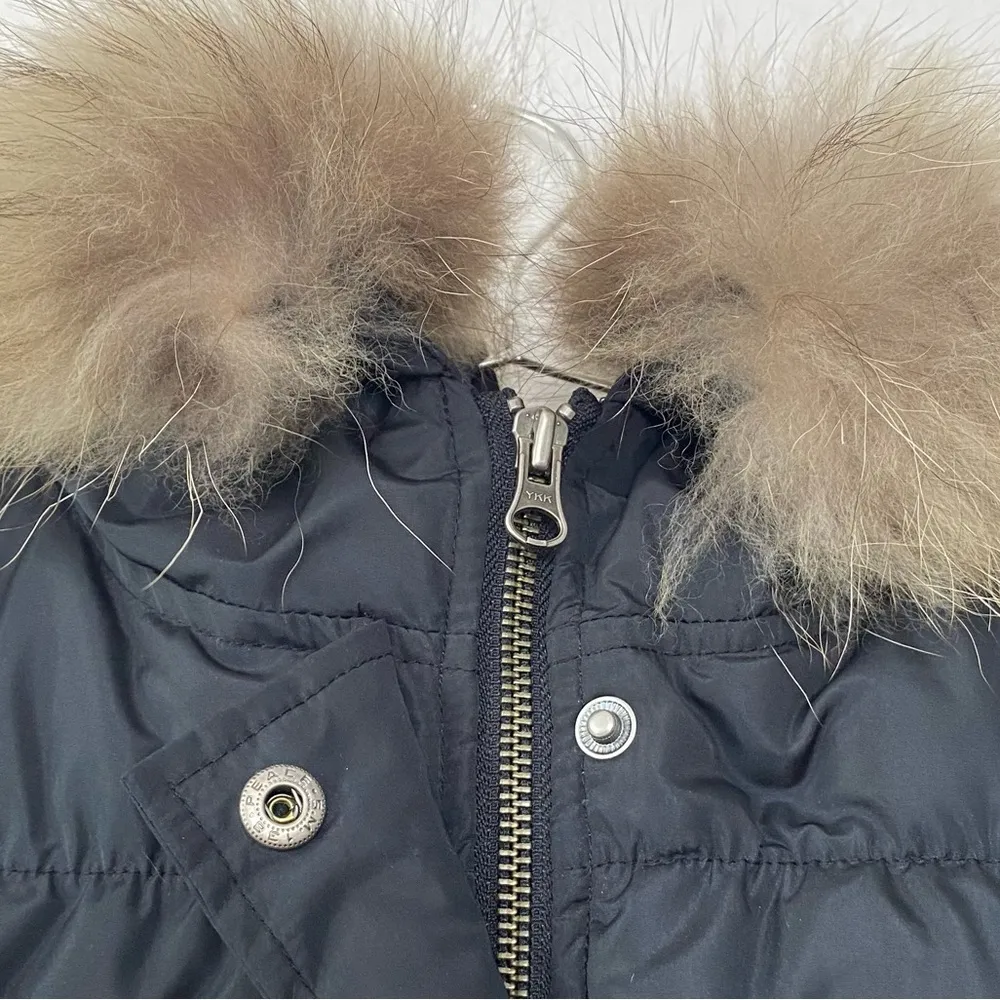 Theory  Black Down Puffer Fur Lined Hooded Coat - Image 7