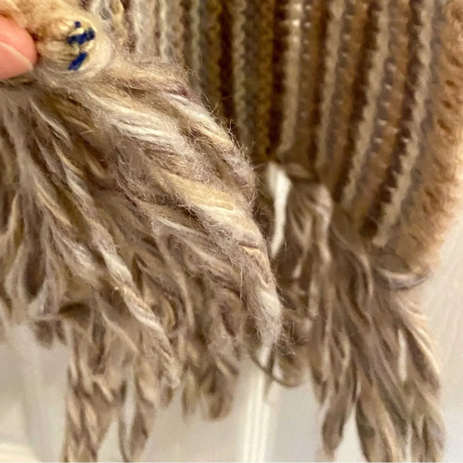 Aris Tan Striped Knit Tassel Scarf Unisex Womens One Size White - Image 11