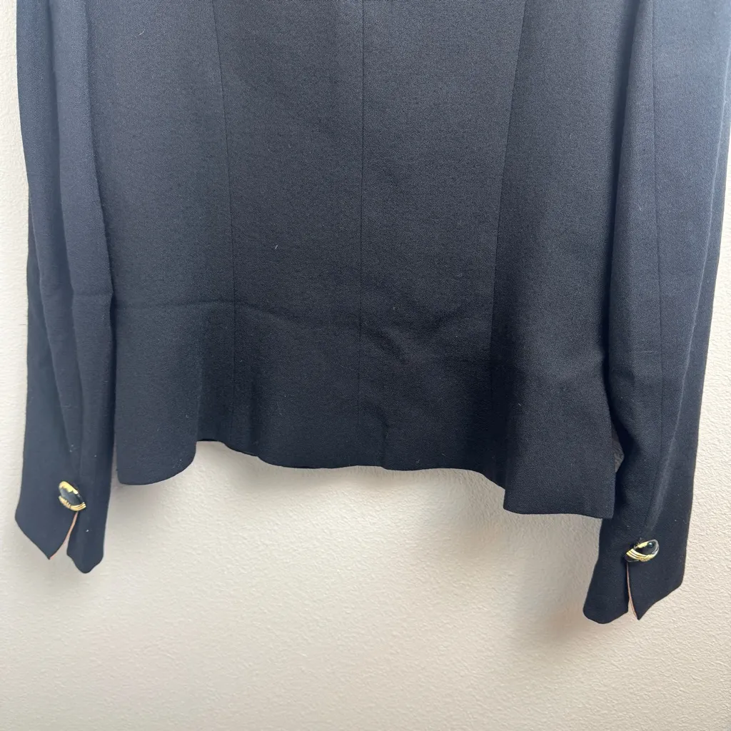 Bencivenga Couture 100% Wool Blazer Made In Italy Size Medium Black - Image 8