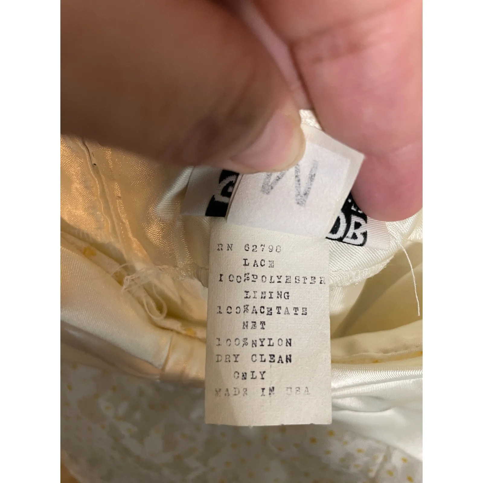 VTG Glenrob Sz 11/12 Medium? Dress ILGWU 80s Prom Party Yellow Mermaid Tail USA - Image 8