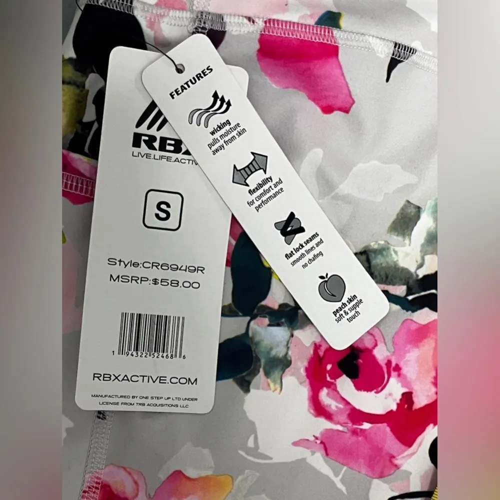 RBX Women’s Yoga Pants Capri Floral Size Small New‎ with Tags White - Image 5