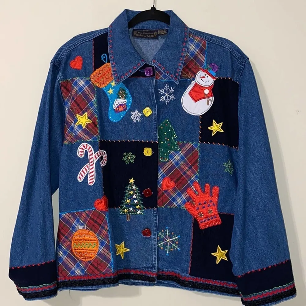 New Direction Patchwork applique Christmas teacher Blue - Image 3