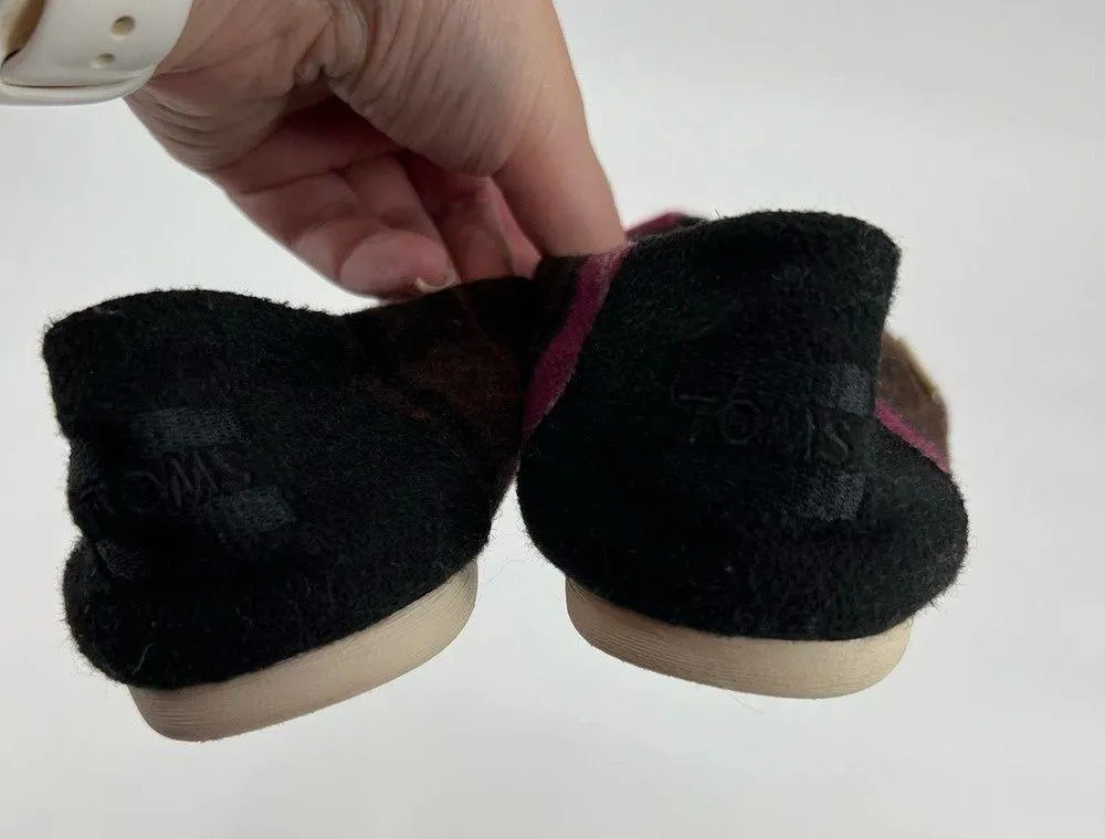 Toms Alpargata Womens US 6.5 Fuschia Cozy Plaid Ortholite Comfort Shoes 10016039 - Image 10