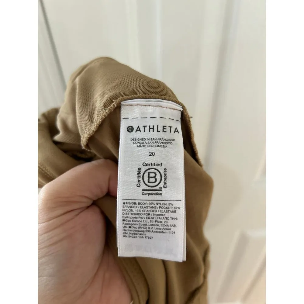 Athleta Khaki Tan Pull On Plus Size Hiking Outdoor Ankle Pants - Image 6