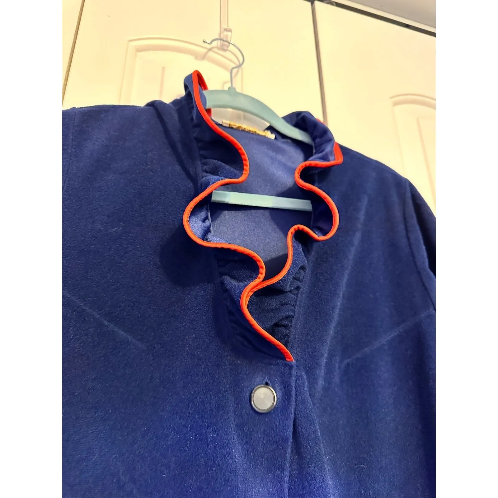 Vintage JCPenney Navy Blue Velour Full - Image 4