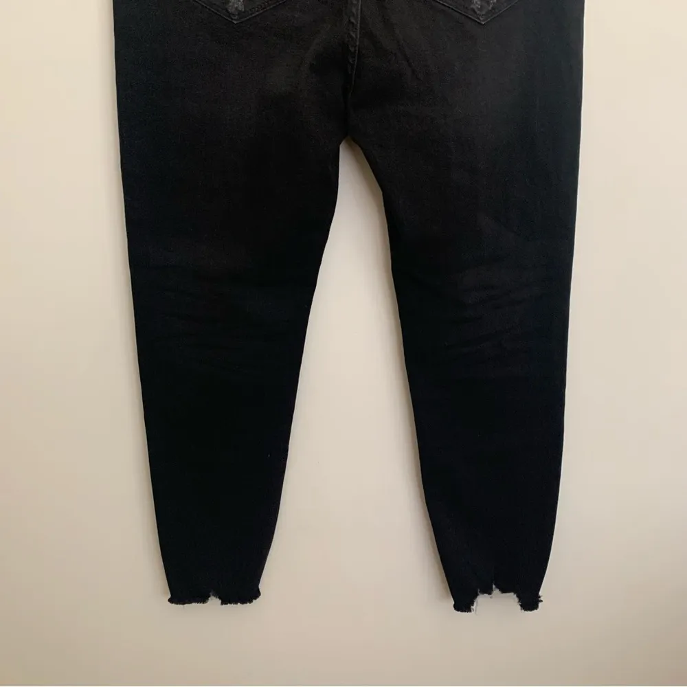 EUC Kancan High Rise Skinny Button Fly Chewed Up Raw Hem Black Jeans Size 15/31 - Image 10