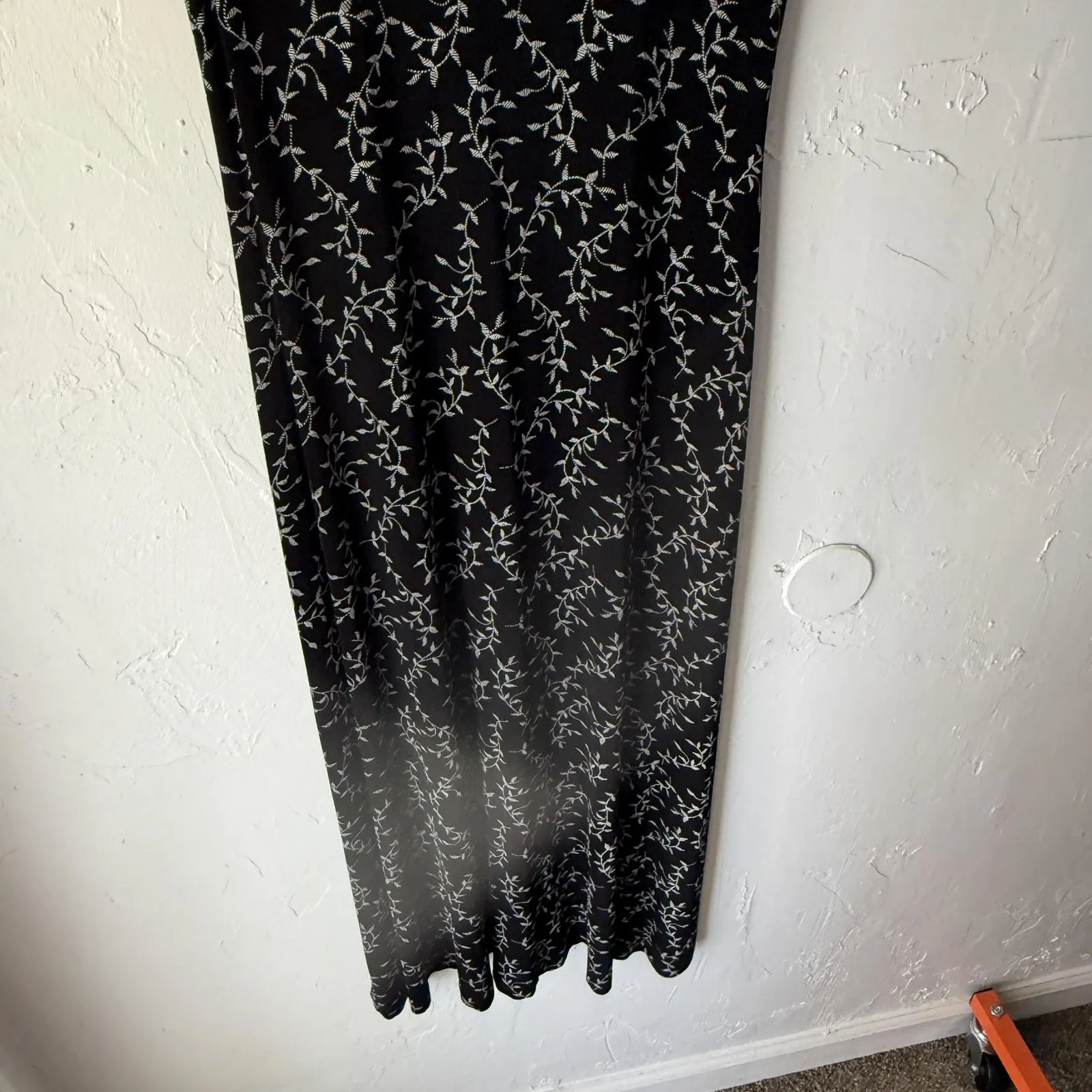 Dressbarn Dress Vintage‎ Y2k 6 Black Floral Sleeveless Maxi Tank Whimsigoth - Image 4