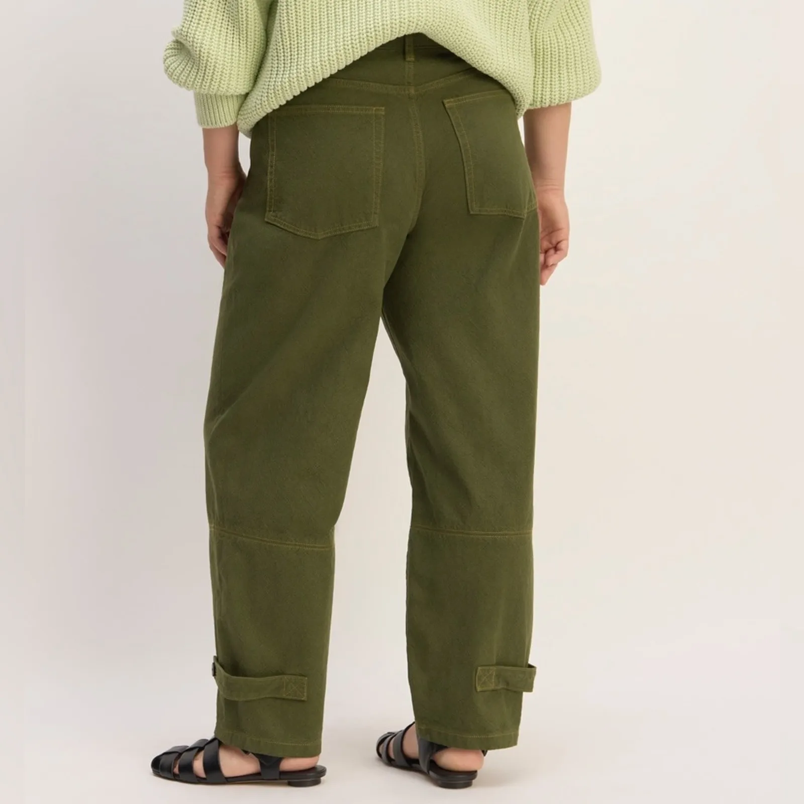 Everlane x Marques'‎ Almeida Canvas Oversized Barrel Pant Utility Green NEW 26R - Image 2