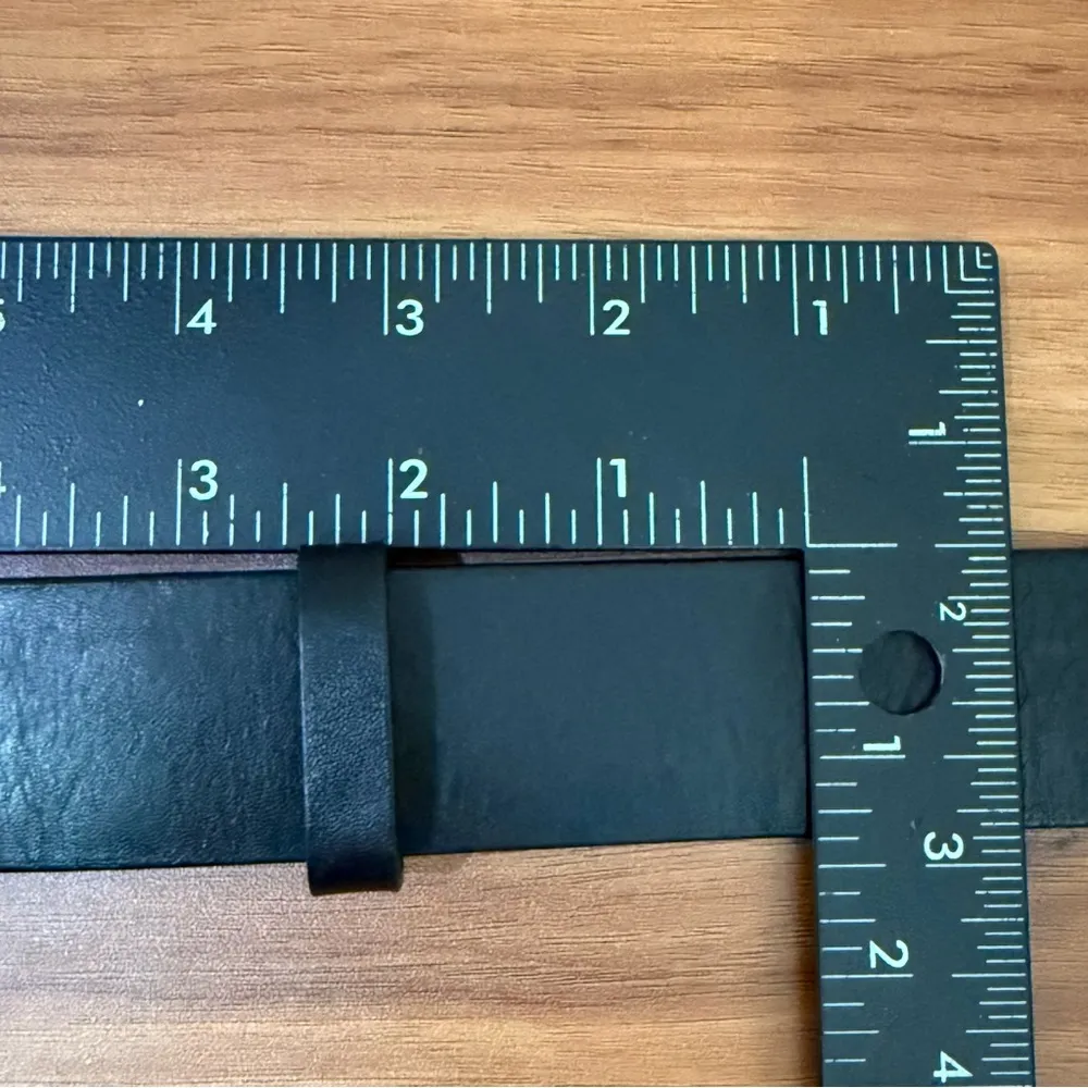 A/X ARMANI EXCHANGE Black Genuine Leather AX Logo Buckle Belt Size S Waist 29-33 - Image 8