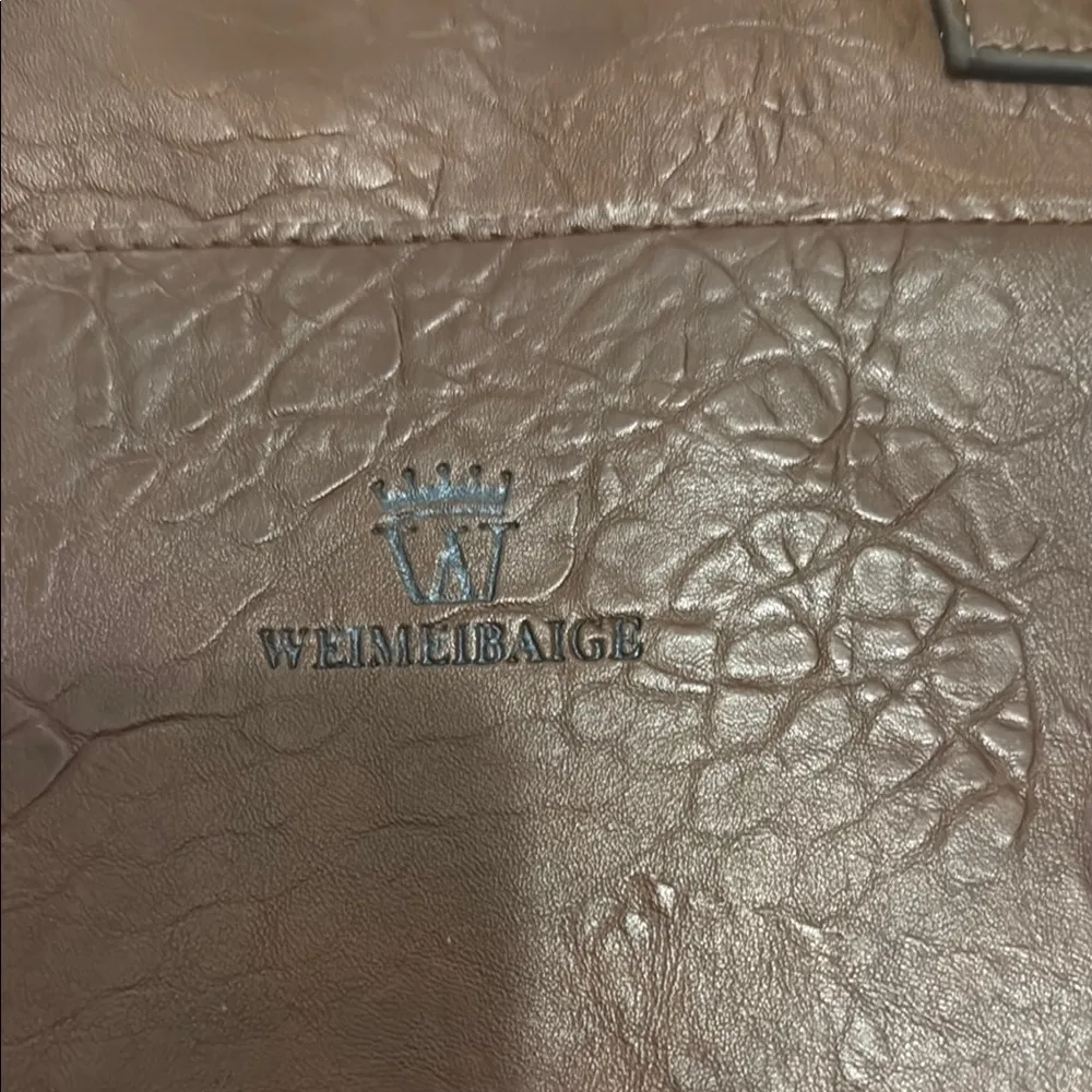 Elegant Brown Leather Tote with Braided Handles - Image 2