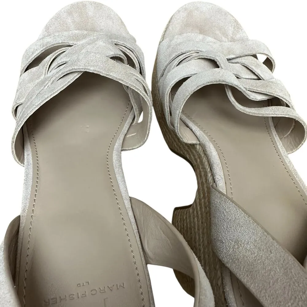 MARC FISHER LTD Women's US 8 M Oaten Espadrille Platform Leather Sandal Natural Pink - Image 9