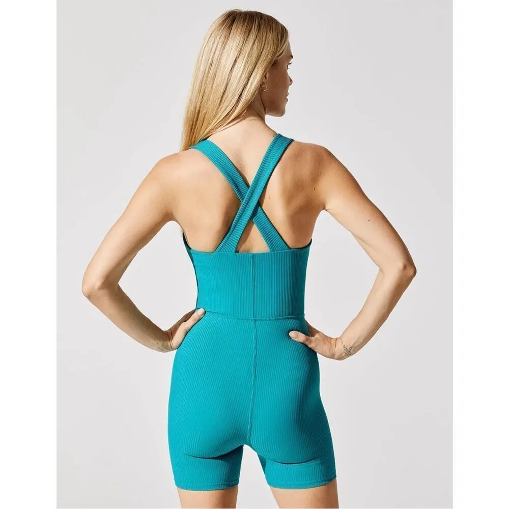 Carbon38 Cut Out Short Ribbed One Piece Romper Sz Medium NWT - Image 2