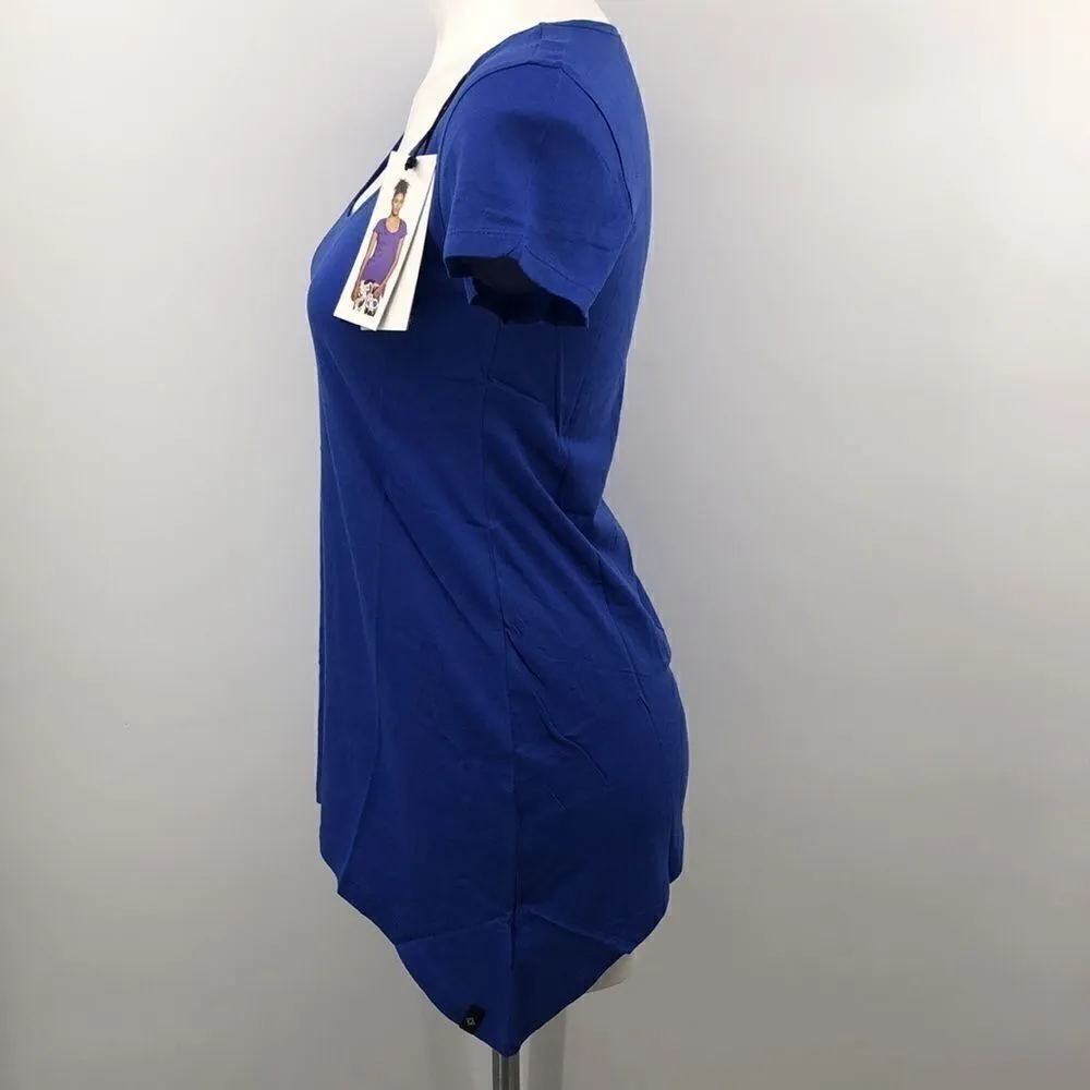 Satva blue organic cotton handkerchief cut top - Image 3