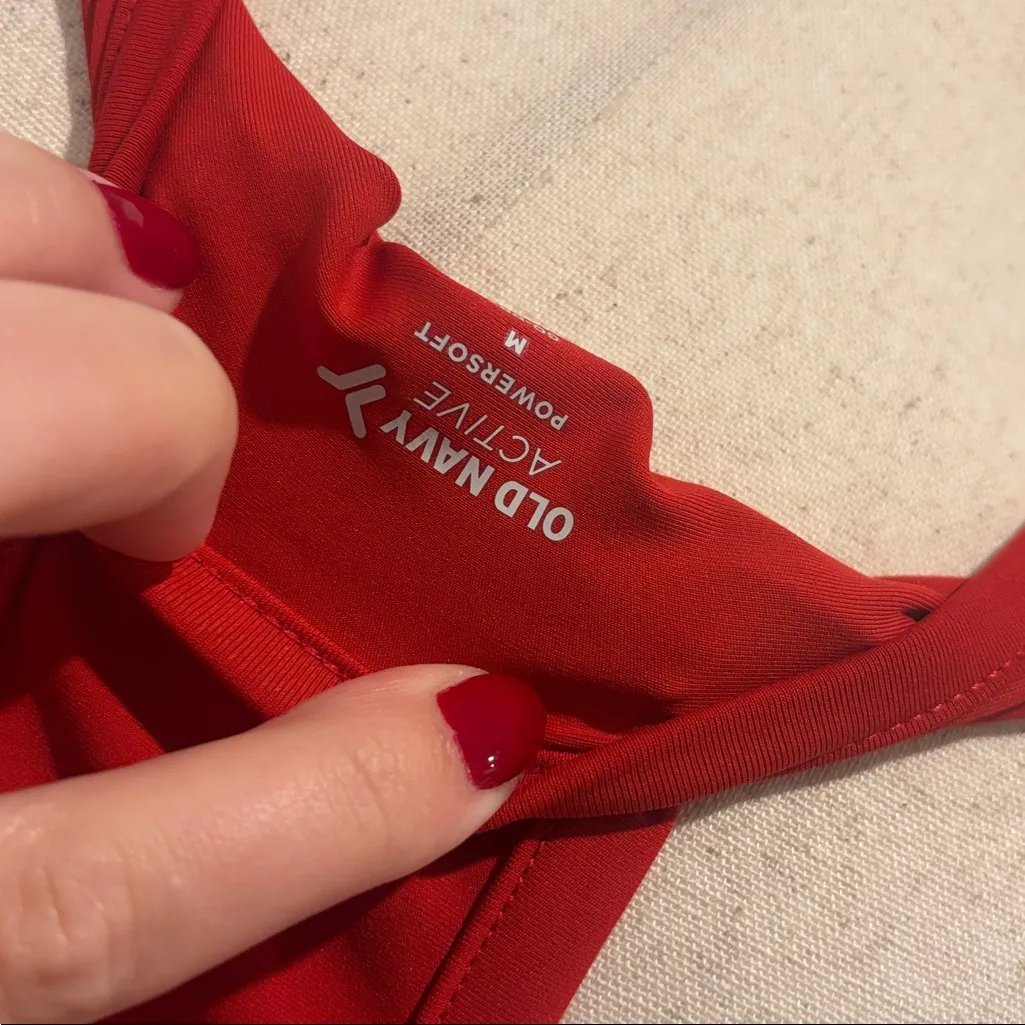 Old navy power soft racer back cropped shell tank size medium red - Image 5