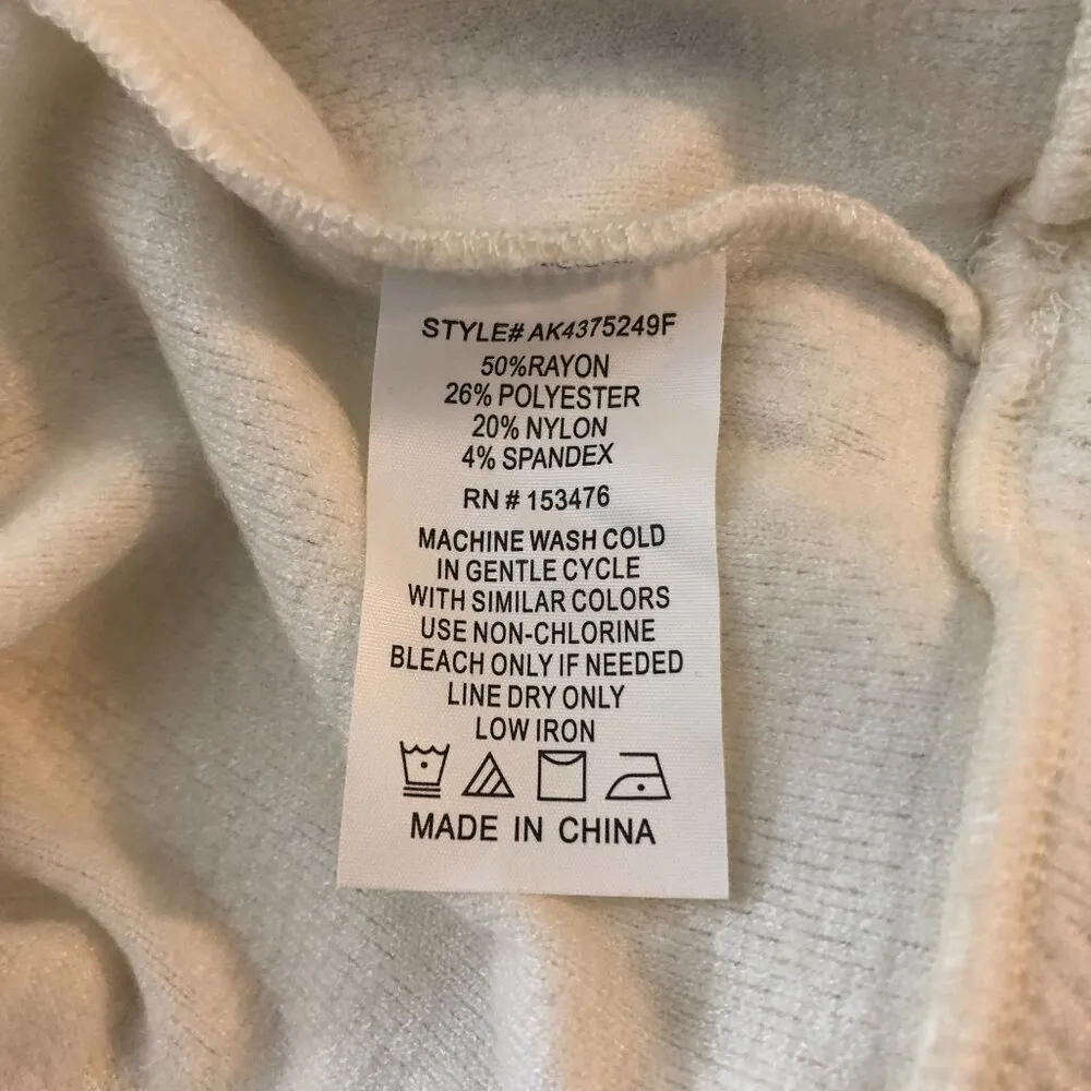 Brea Canyon Womens White Textured Sleeveless V - Image 4