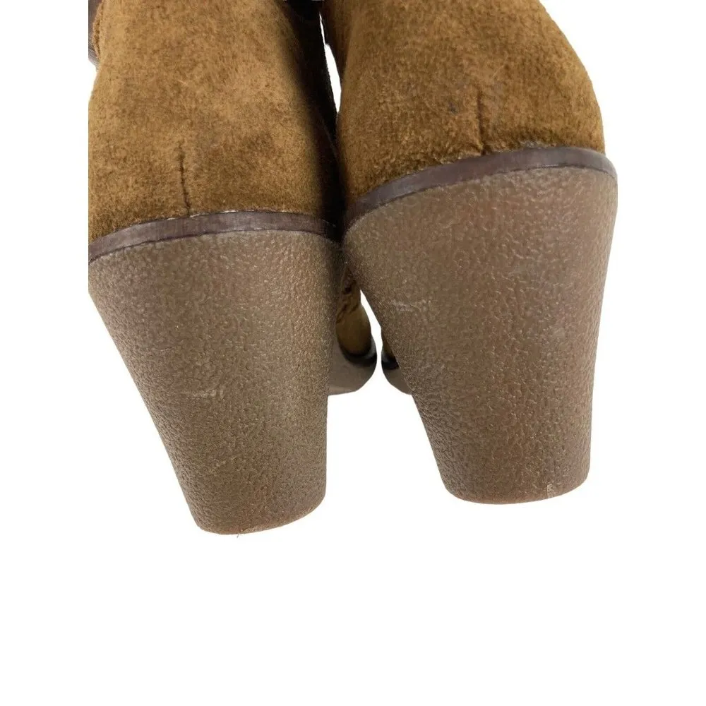 *New White Mountain Liberty Wedge Ankle Booties Womens 9M Brown Suede Lace Up - Image 8