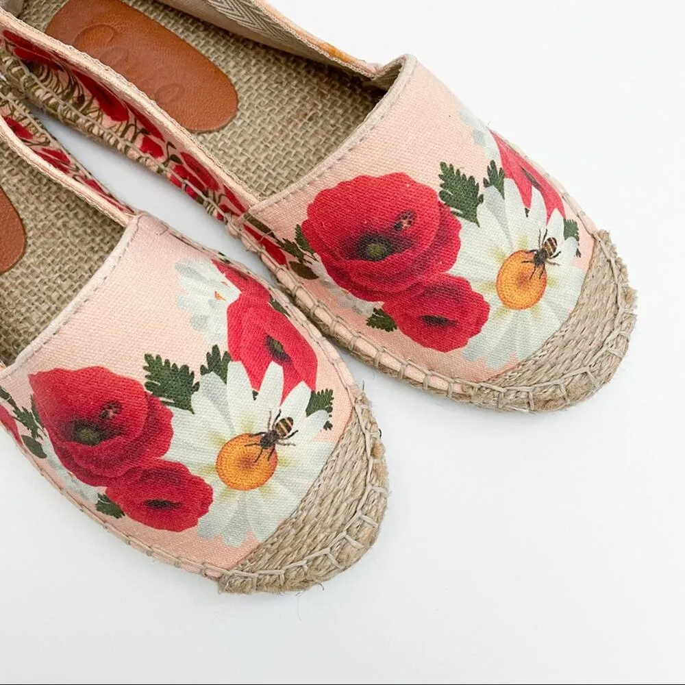 Cotto Floral Daisy Bee Espadrilles Flats Ladybug Red Size 5.5 - Image 5