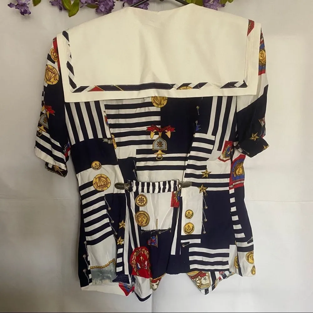 Maternity Zoompy sailor like 2 piece pinstripe short set Blue Size undefined - Image 10